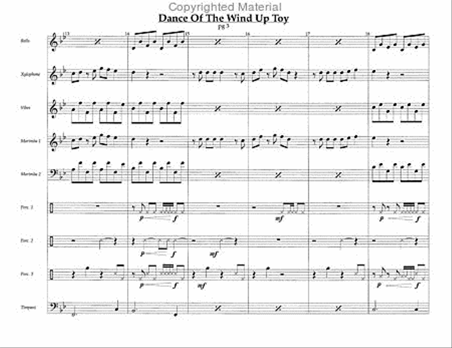 Dance Of The Wind Up Toy Percussion Ensemble scores gallery preview page 4