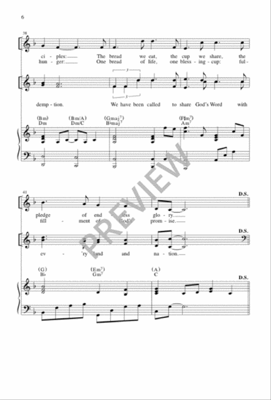 You Have Been Baptized 4-Part scores gallery preview page 6