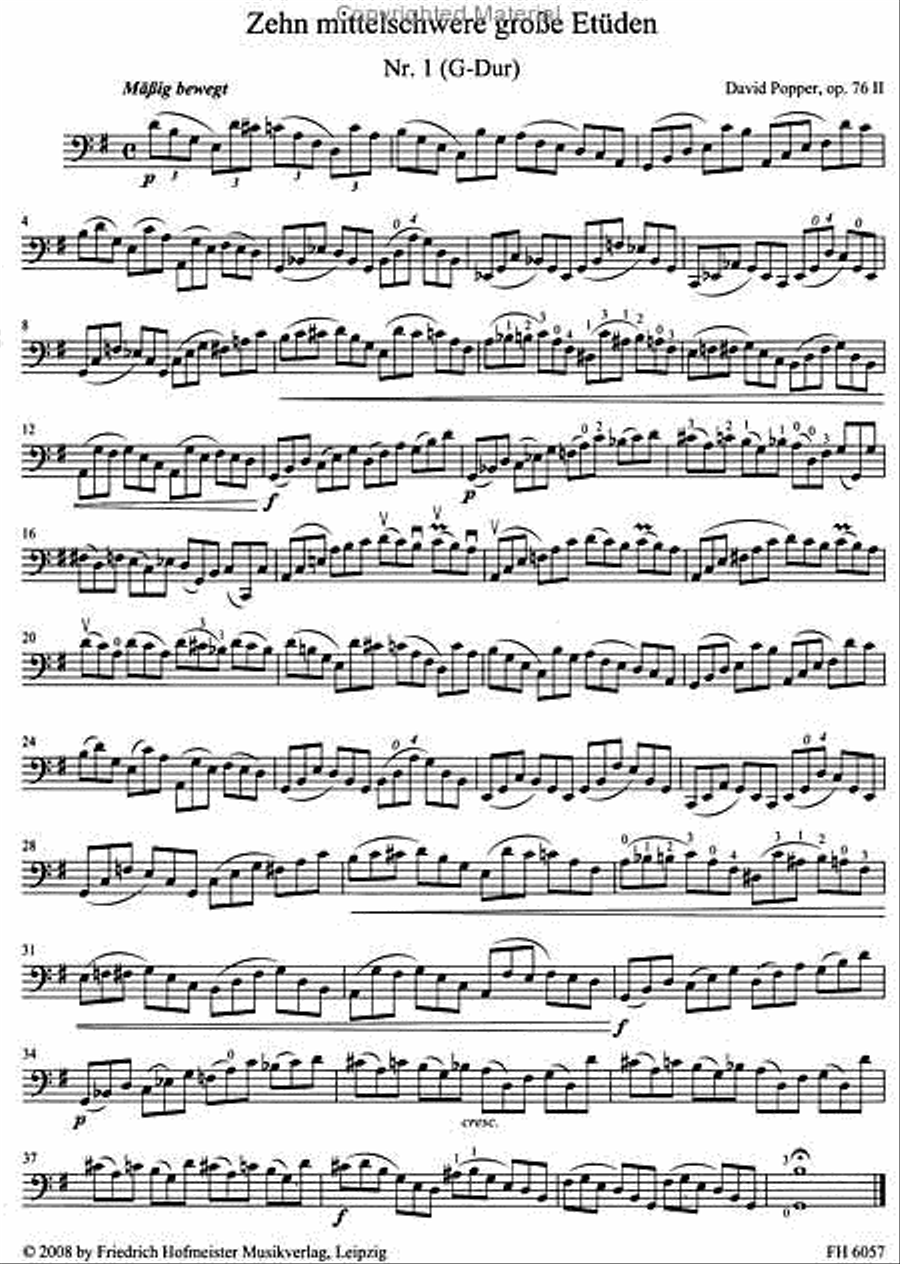 10 mittelschwere, grosse Etüden, op. 76,II Cello scores gallery preview page 2