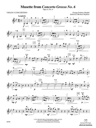 Musette from Concerto Grosso No. 6: Violin 1 Concertino