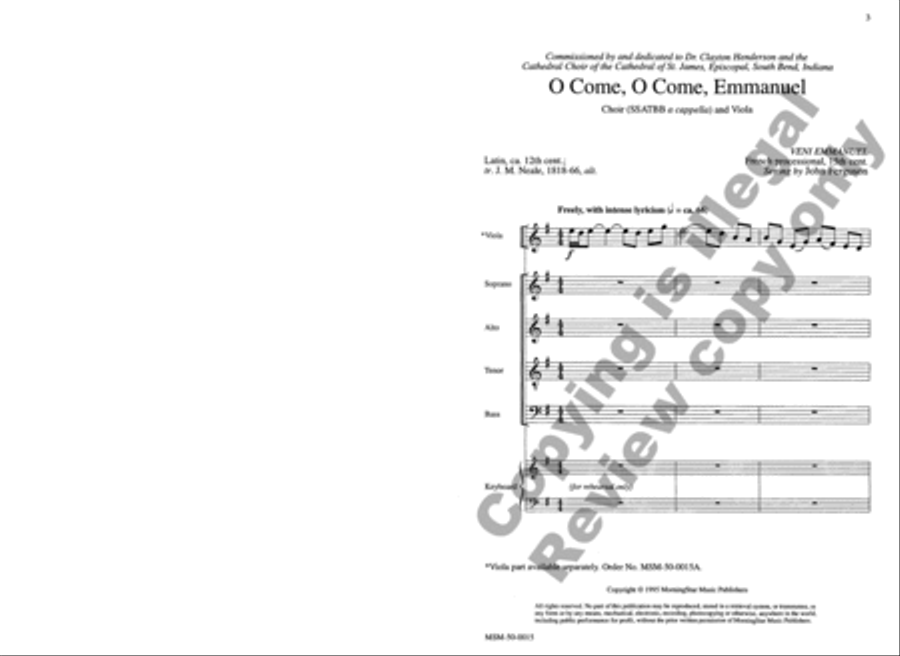 O Come, O Come, Emmanuel SSATBB scores gallery preview page 2