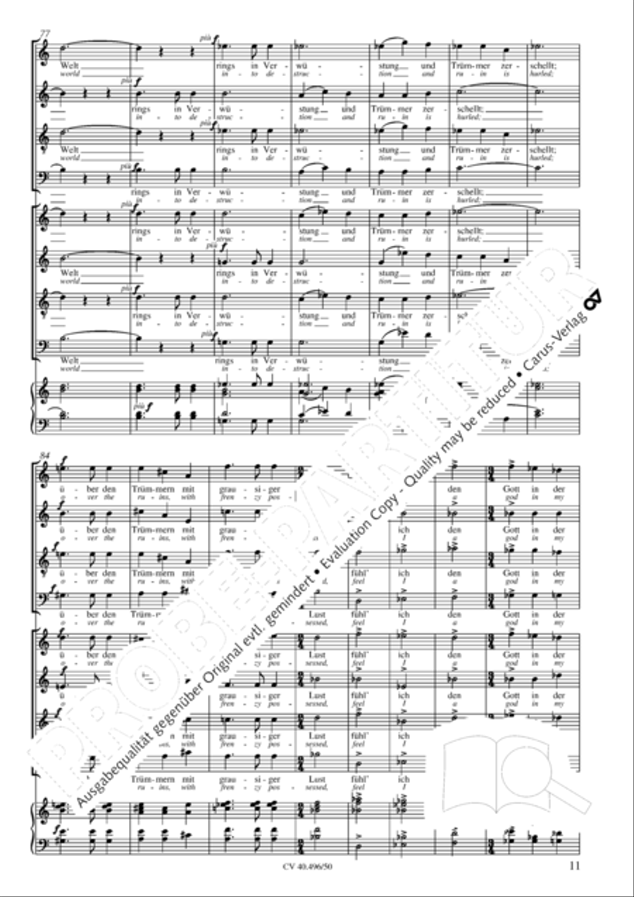 To the stormwind (An den Sturmwind) 4-Part scores gallery preview page 12