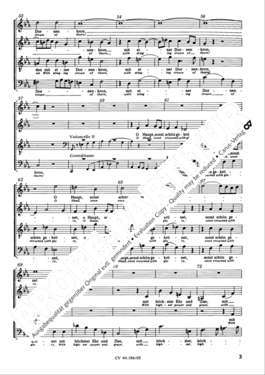 O sacred head, sore wounded (O Haupt voll Blut und Wunden) 4-Part scores gallery preview page 4