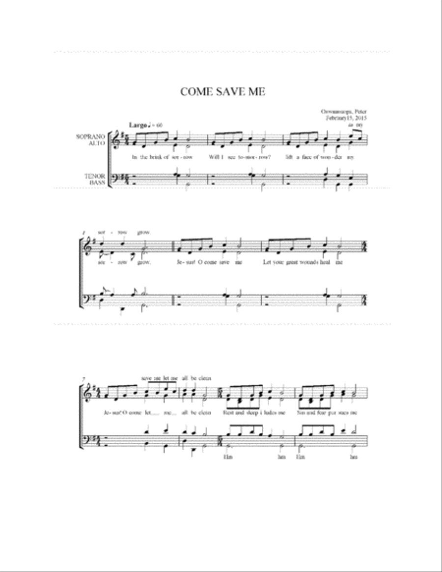 COME SAVE ME 4-Part scores gallery preview page 2