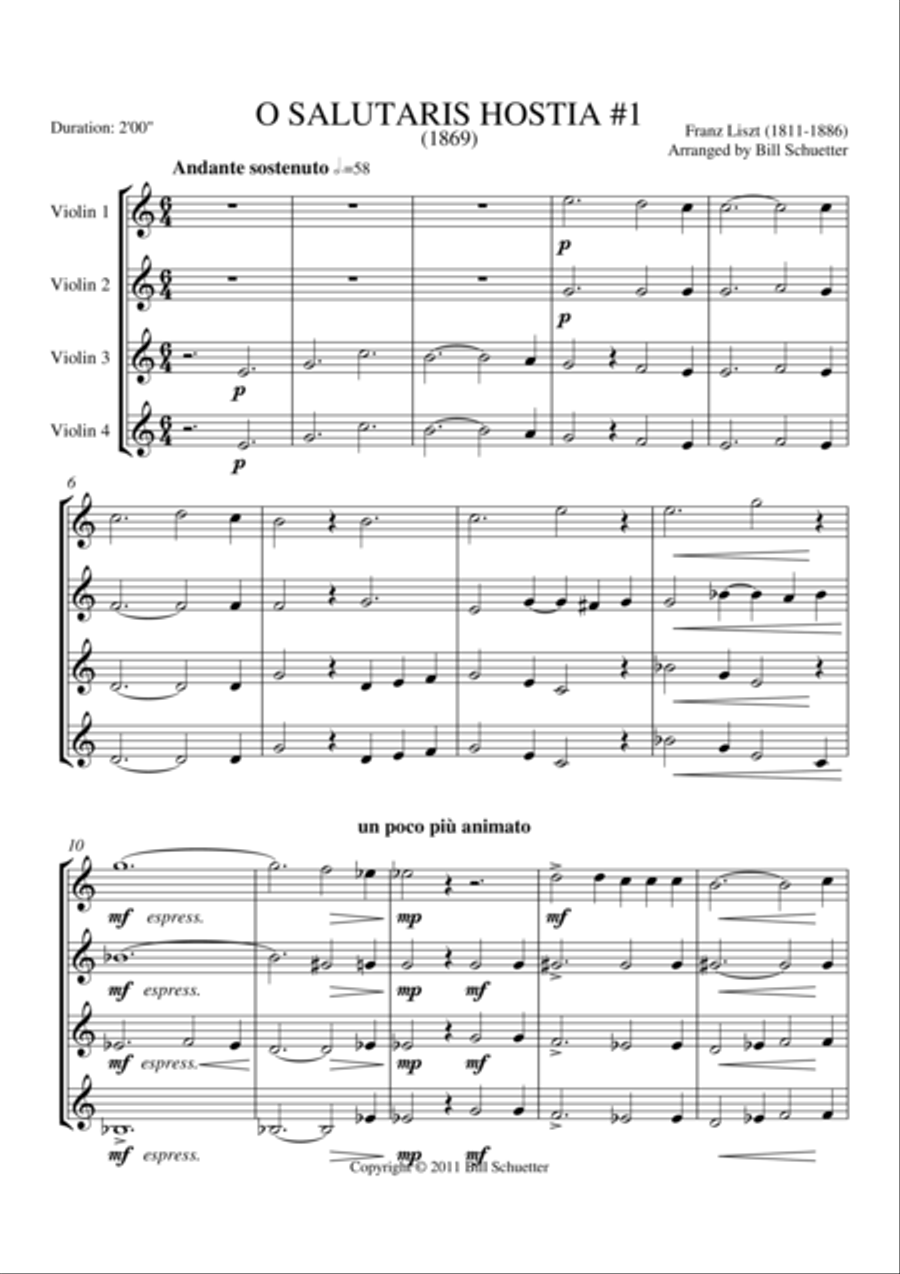 O Salutaris Hostia I Violin scores gallery preview page 2