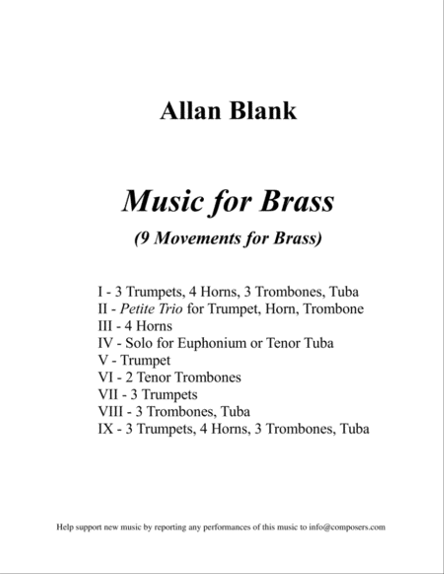 [Blank] Music for Brass Brass Ensemble scores gallery preview page 3