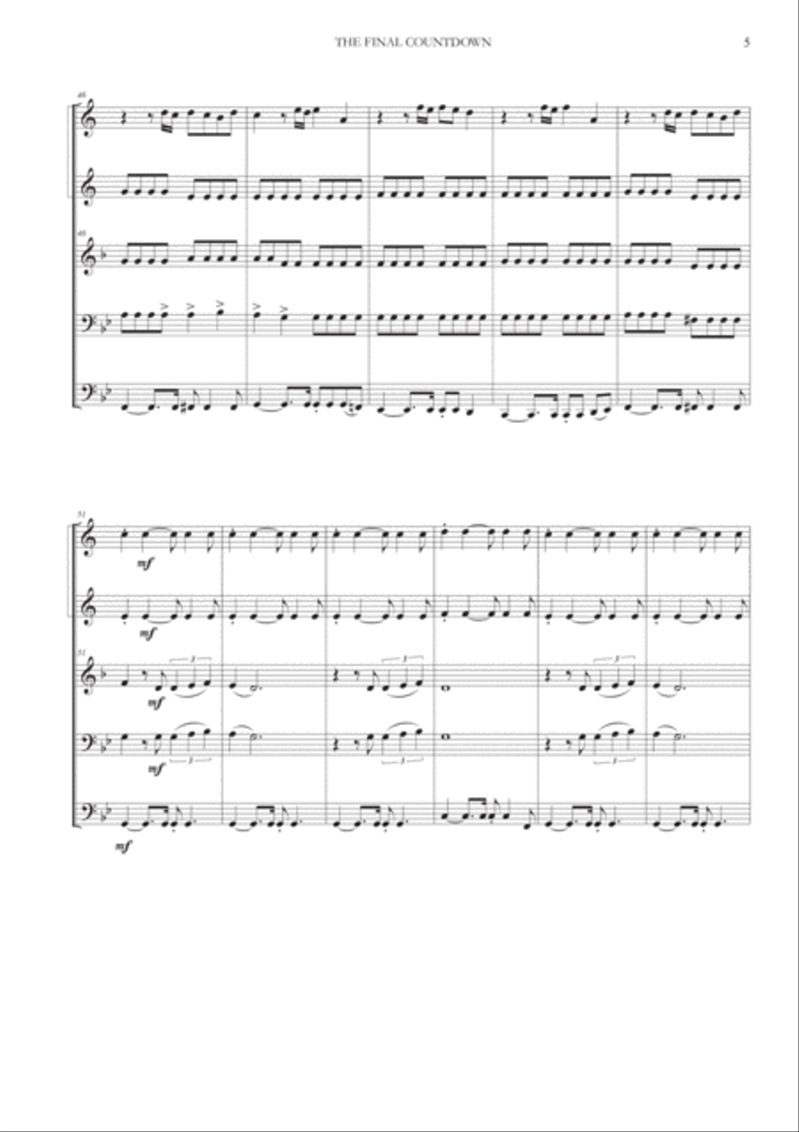 Final Countdown Brass Ensemble scores gallery preview page 5