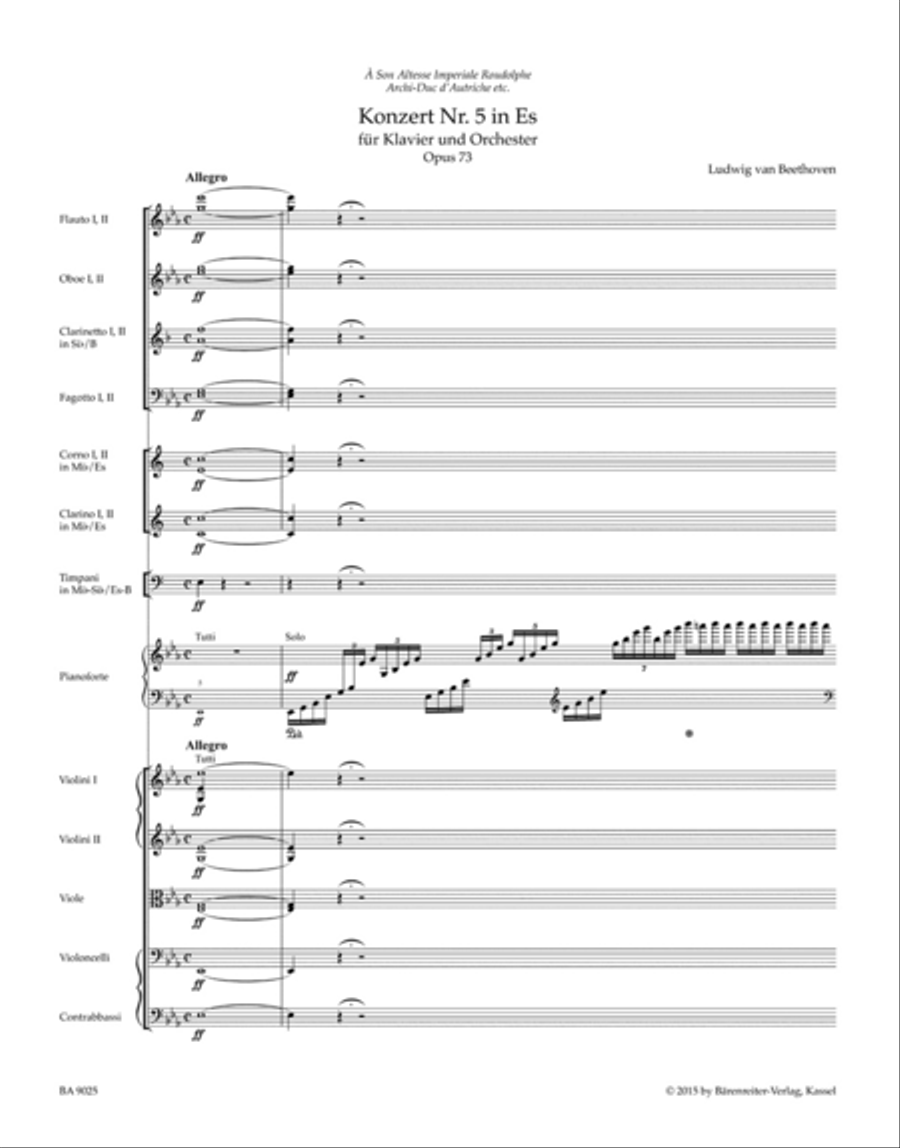 Concerto for Pianoforte and Orchestra Nr. 5 E-flat major op. 73 Orchestra scores gallery preview page 2
