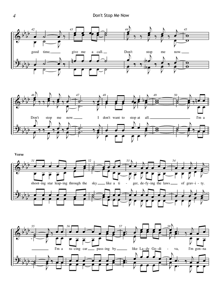 Don't Stop Me Now Don't Stop Me Now A Cappella scores gallery preview page 4
