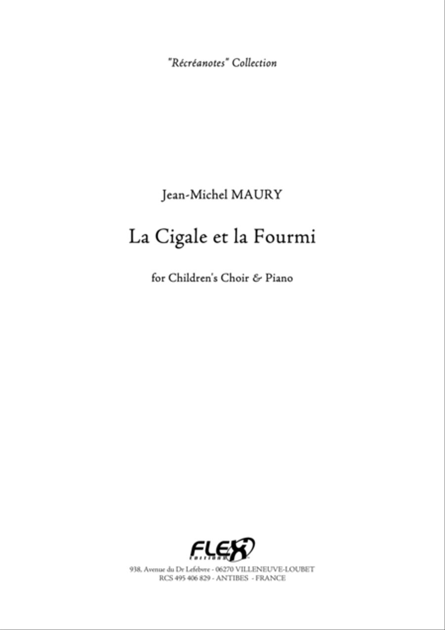 La Cigale et la Fourmi - Piano Reduction Children's Choir scores gallery preview page 1