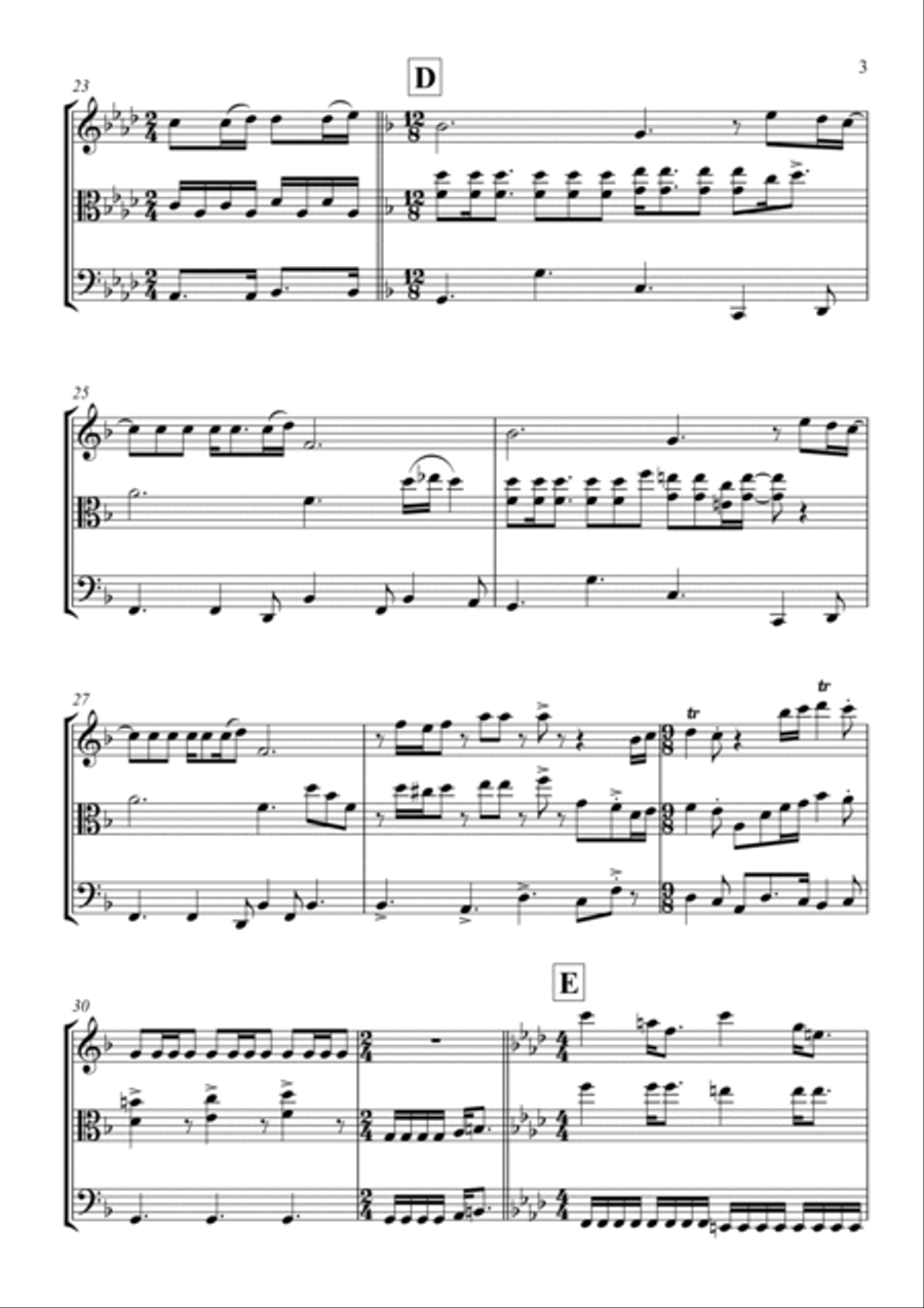 Bicycle Race String Trio scores gallery preview page 3
