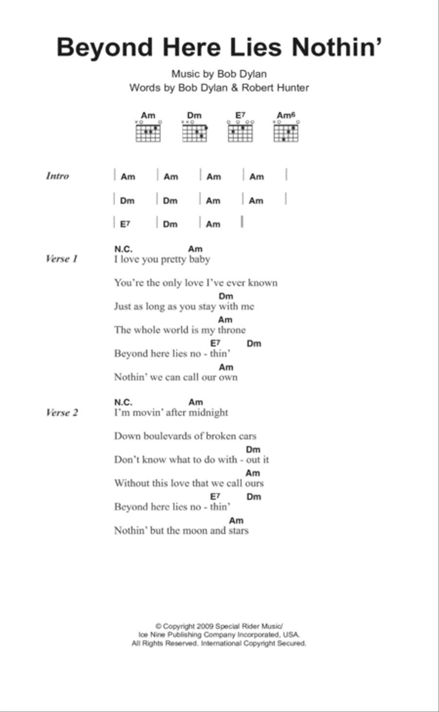 Beyond Here Lies Nothin' Acoustic Guitar scores gallery preview page 1