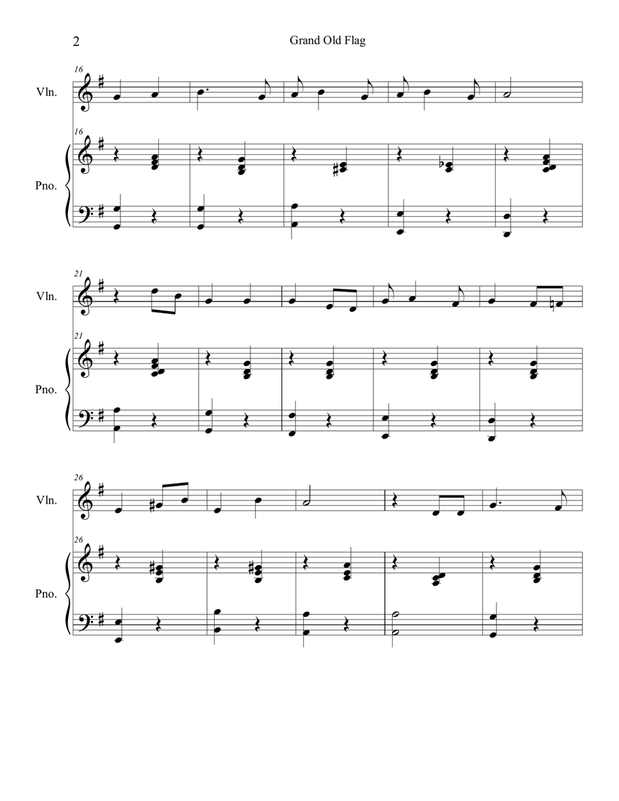 You're a Grand Old Flag You're a Grand Old Flag Violin Solo scores gallery preview page 2