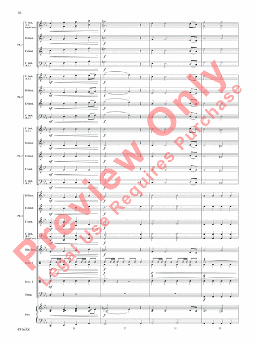 Christmas Holiday March Concert Band scores gallery preview page 17