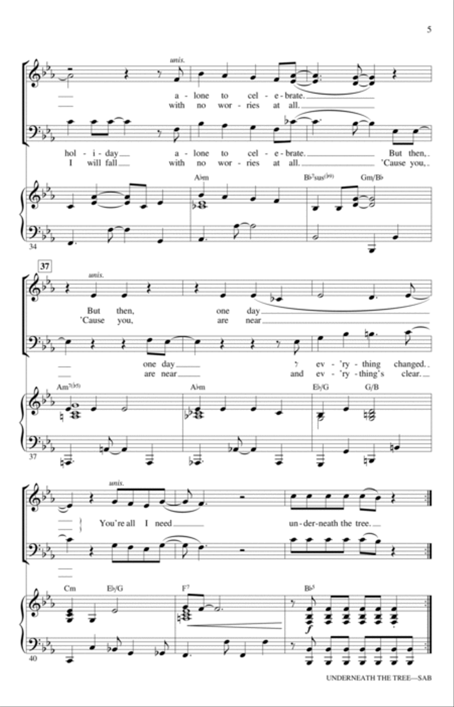 Underneath The Tree (arr. Ed Lojeski) 3-Part scores gallery preview page 5