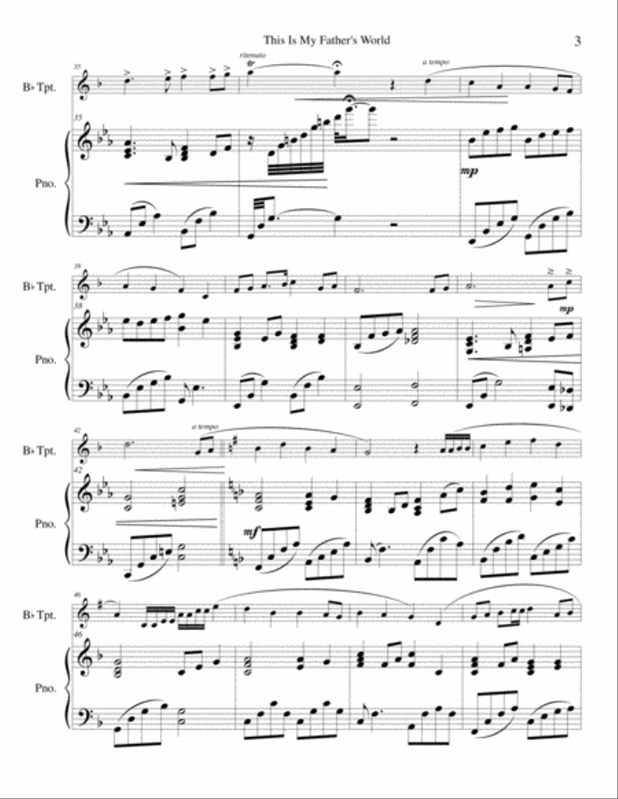This Is My Father's World - Trumpet Trumpet Solo scores gallery preview page 4