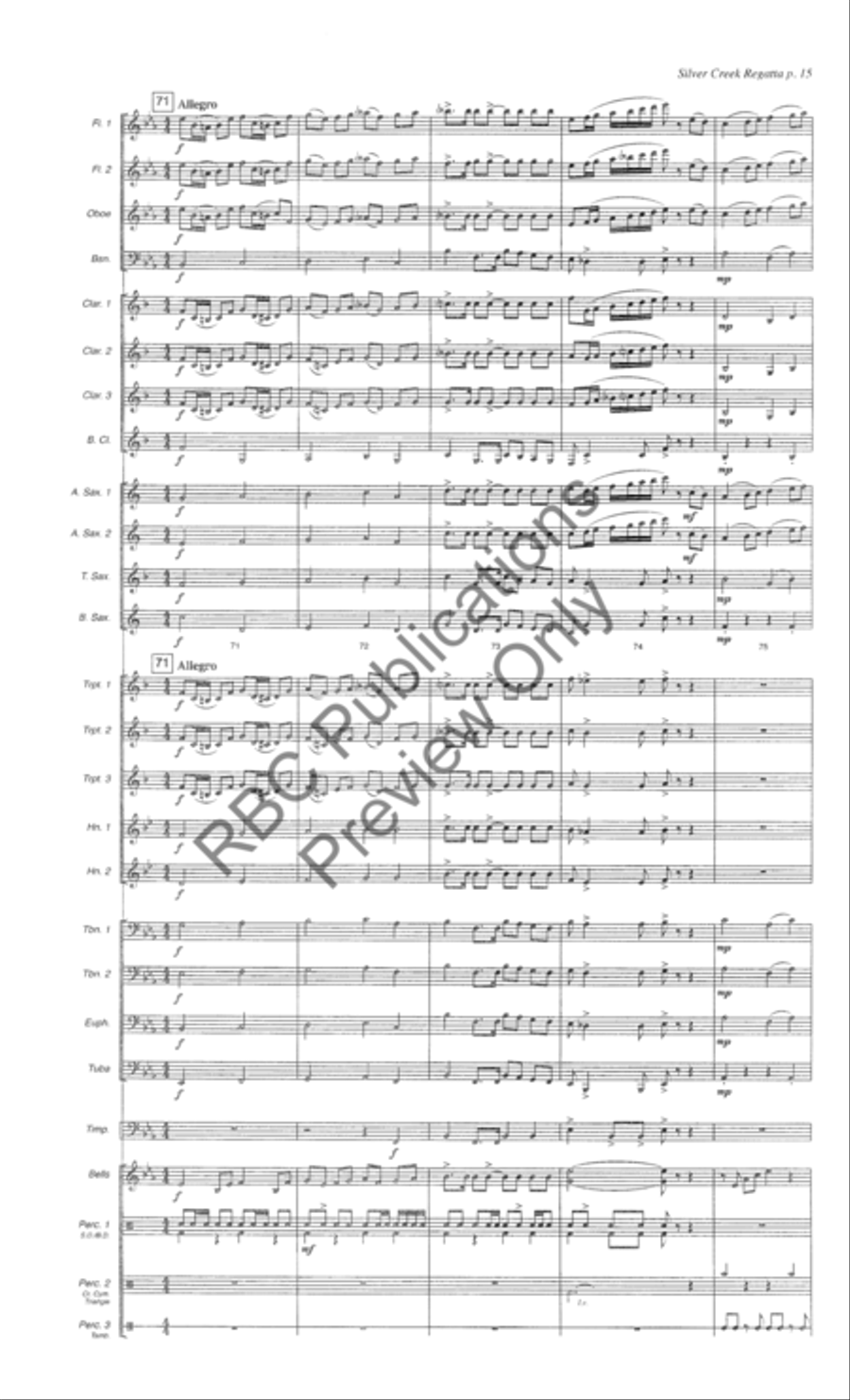 Silver Creek Regatta Concert Band scores gallery preview page 18