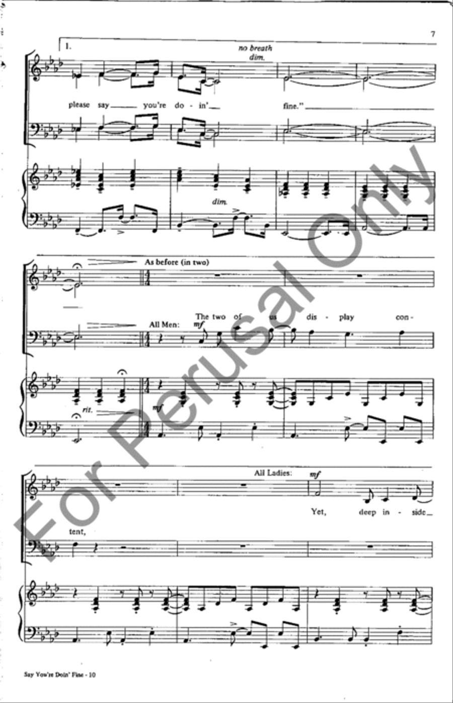 Say You're Doin' Fine 4-Part scores gallery preview page 7