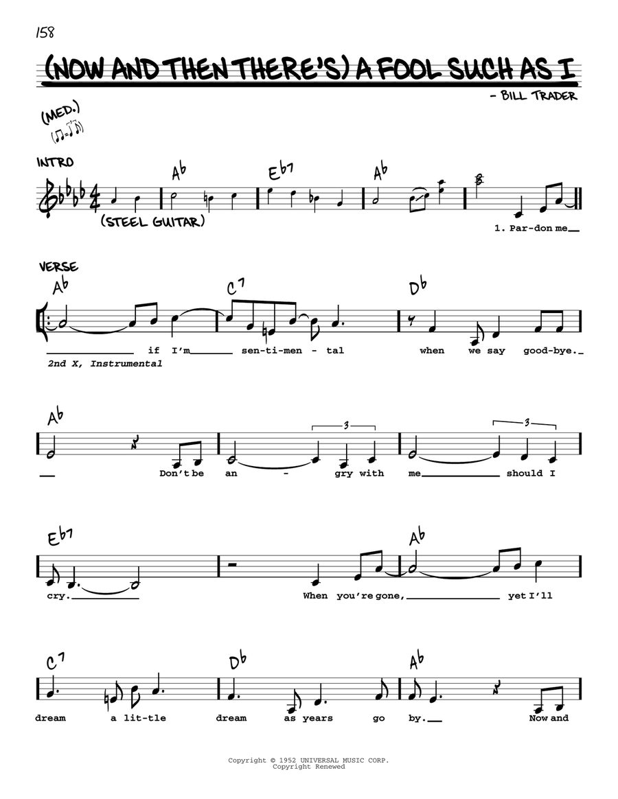 (Now And Then There's) A Fool Such As I Voice scores gallery preview page 1