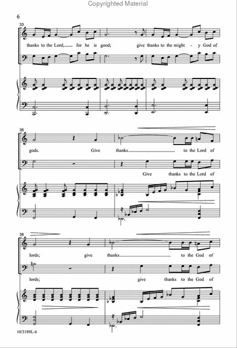 A Psalm of Thanks 4-Part scores gallery preview page 6