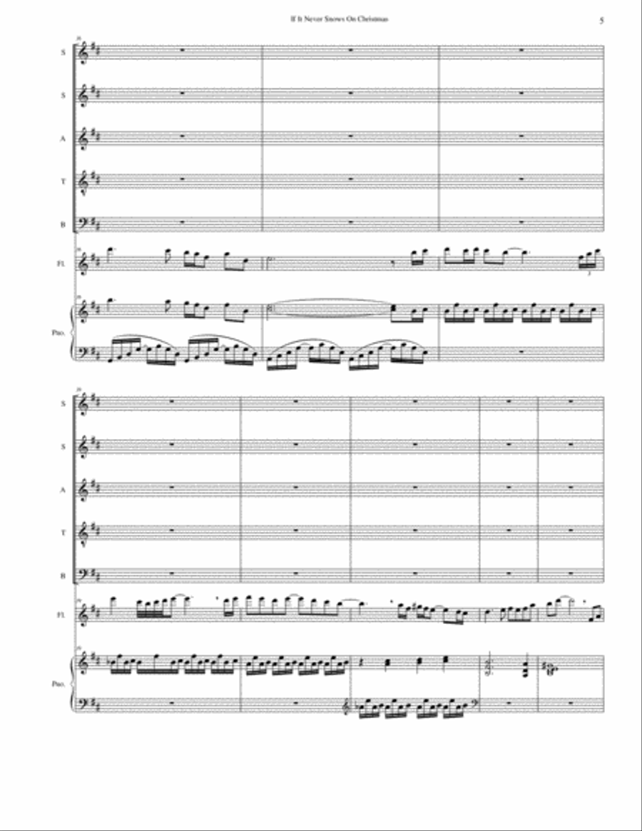 If It Never Snows on Christmas 4-Part scores gallery preview page 5