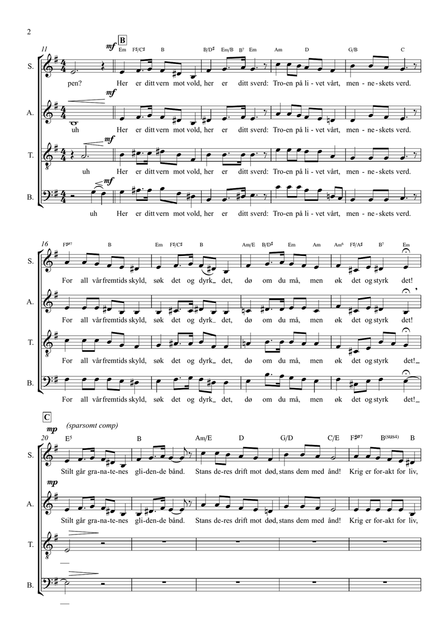 Kringsatt Av Fiender 4-Part scores gallery preview page 2