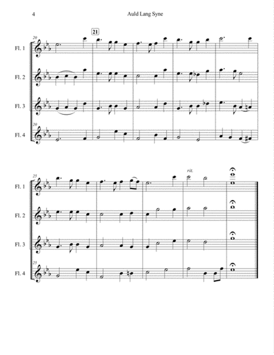 Auld Lang Syne for Flute Quartet image number null