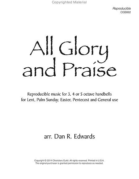 All Glory and Praise (3, 4 or 5 octaves) image number null