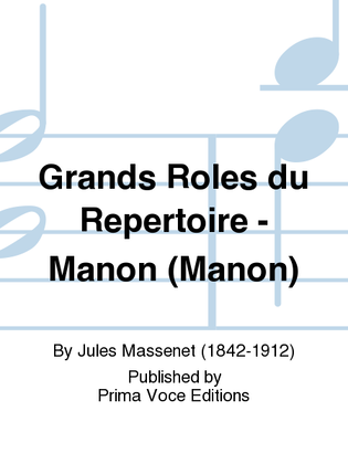 Book cover for Grands Roles du Repertoire - Manon (Manon)