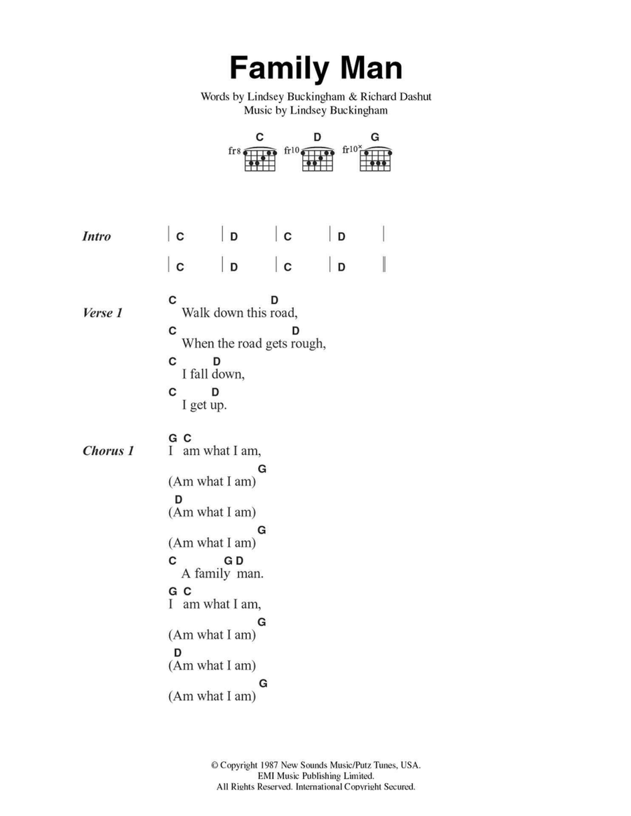 Family Man Family Man Easy Guitar scores gallery preview page 1