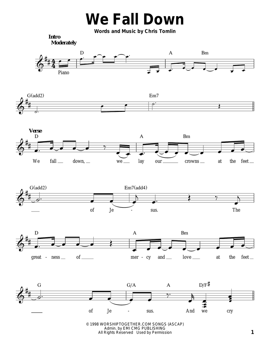 We Fall Down We Fall Down Voice scores gallery preview page 1
