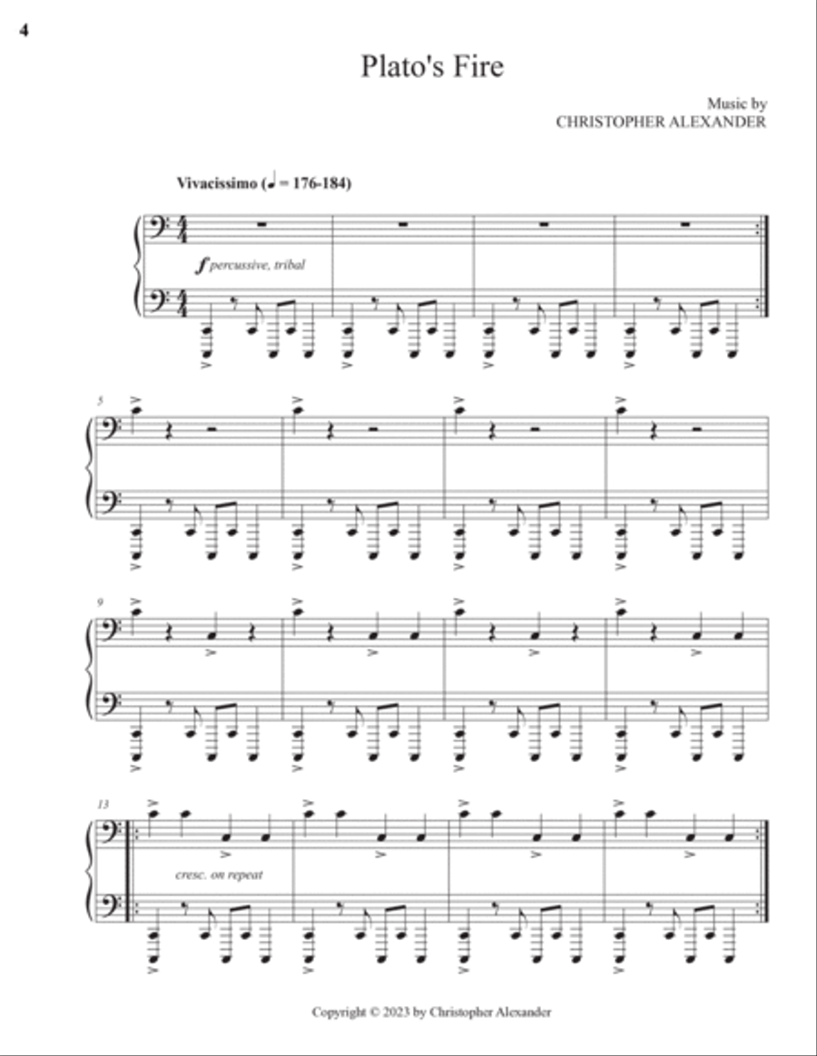 Plato's Fire Piano Solo scores gallery preview page 4