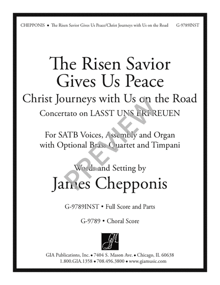 The Risen Savior Gives Us Peace / Christ Journeys with Us on the Road - Full Score and Parts