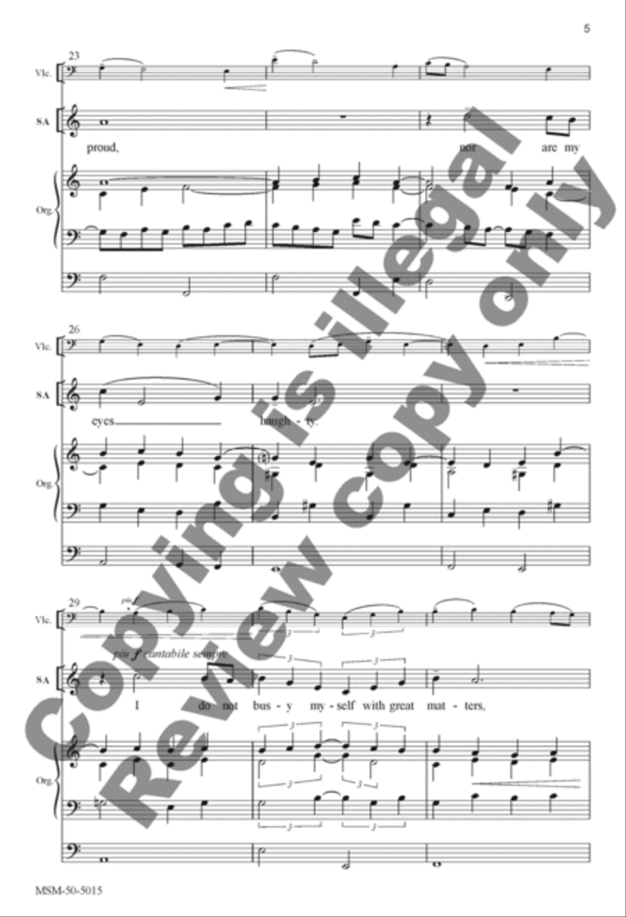 Lord, My Heart Is Not Proud (Choral Score) image number null