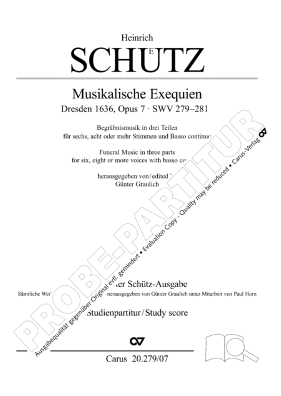 Musikalische Exequien I-III Orchestra scores gallery preview page 2