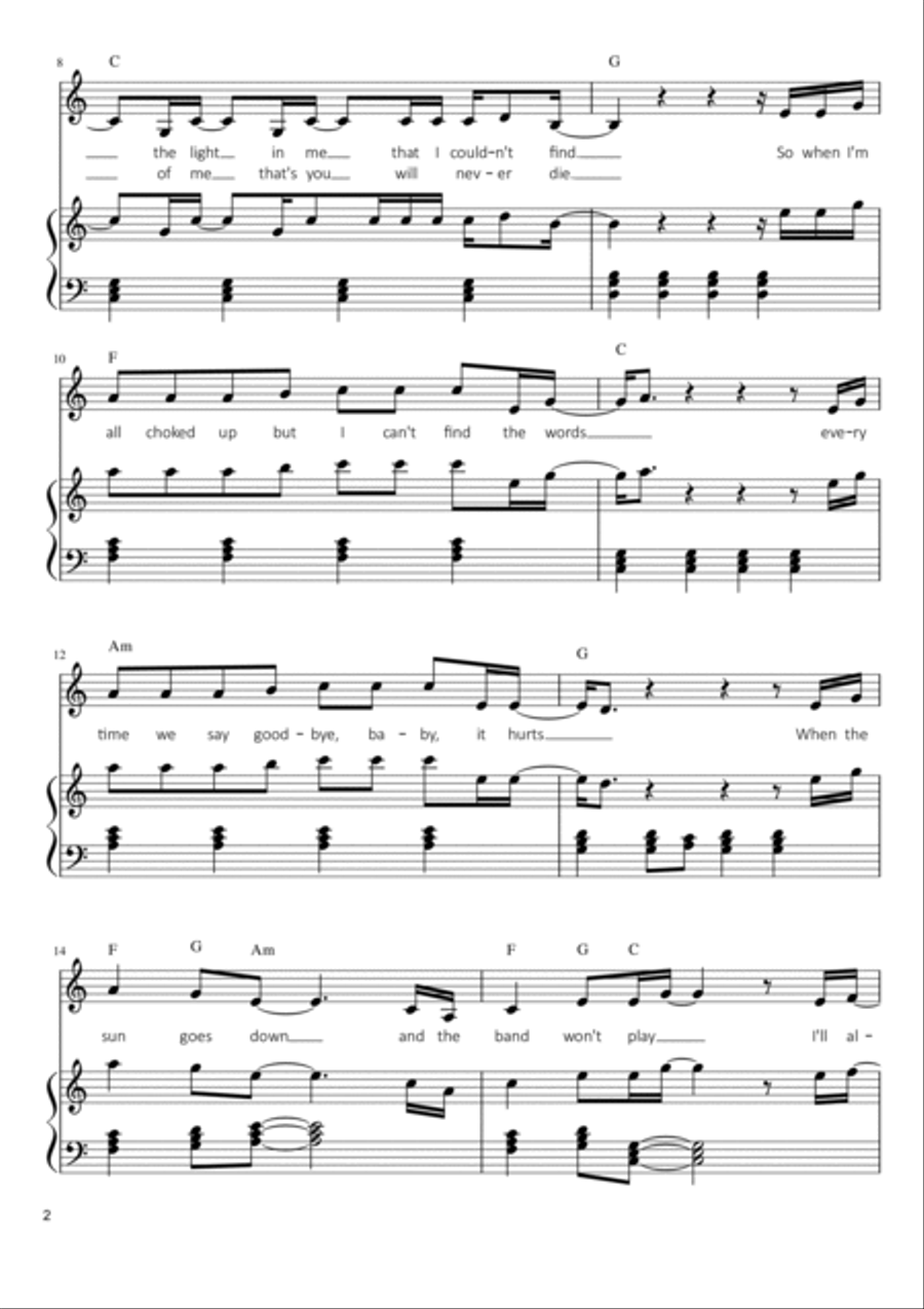 Always Remember Us This Way Voice scores gallery preview page 2