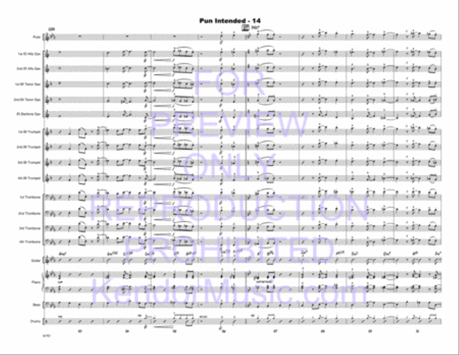 Pun Intended (Full Score) Jazz Ensemble scores gallery preview page 15