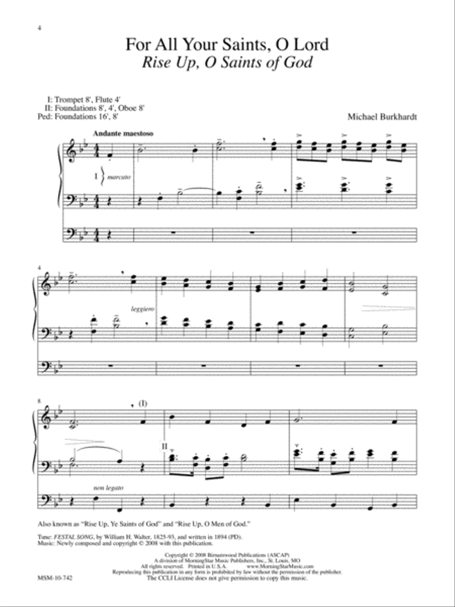 Hymns for the Saints (for Organ) Organ scores gallery preview page 3