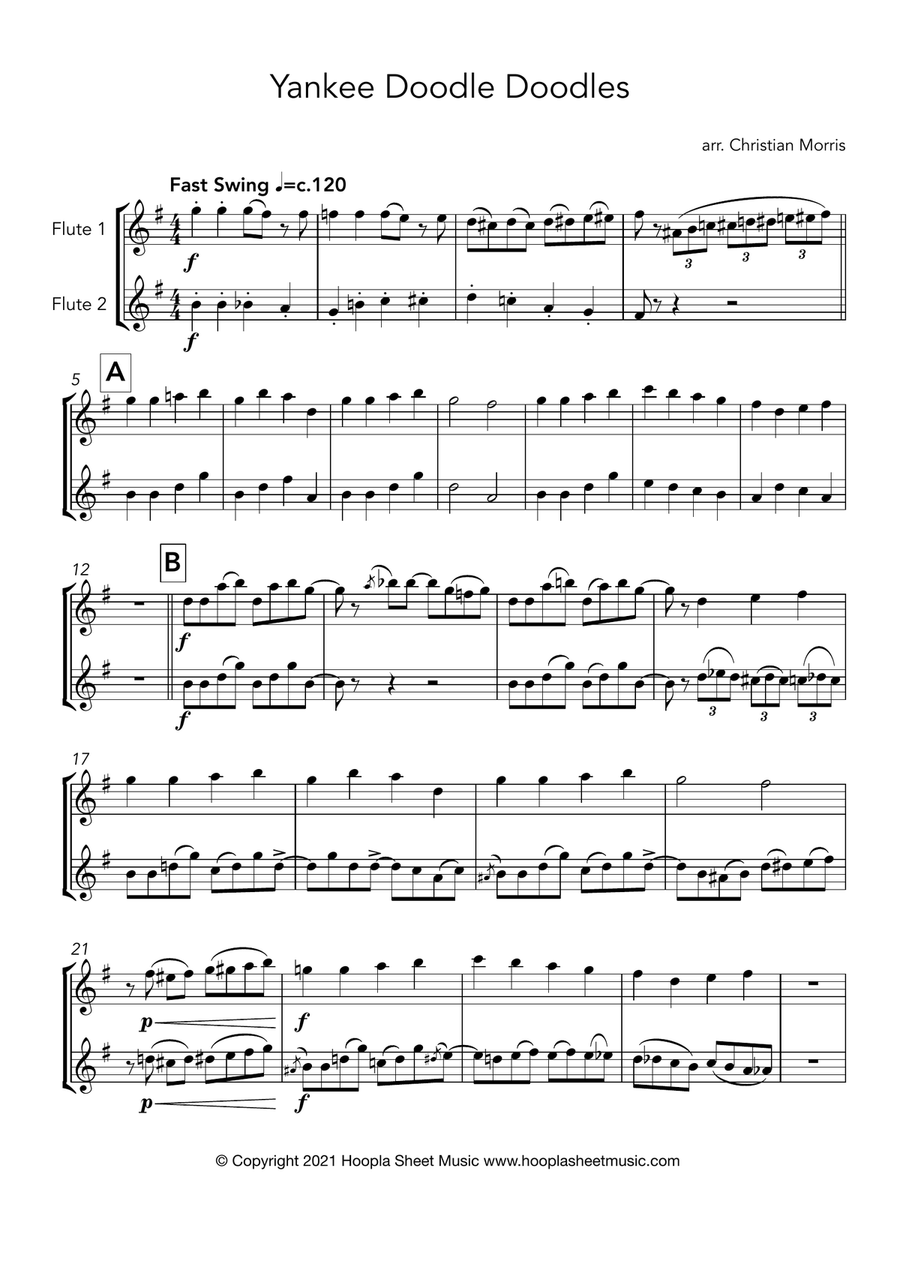 Yankee Doodle Doodles Yankee Doodle Doodles Flute Duet scores gallery preview page 1