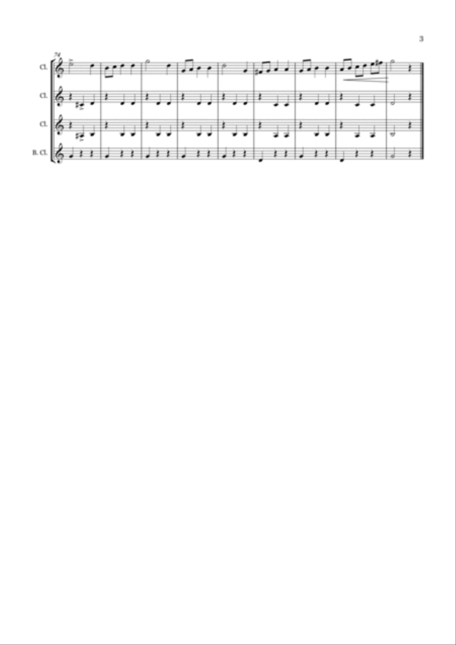Sparkling Waltz for Clarinet Quartet Clarinet Quartet scores gallery preview page 3