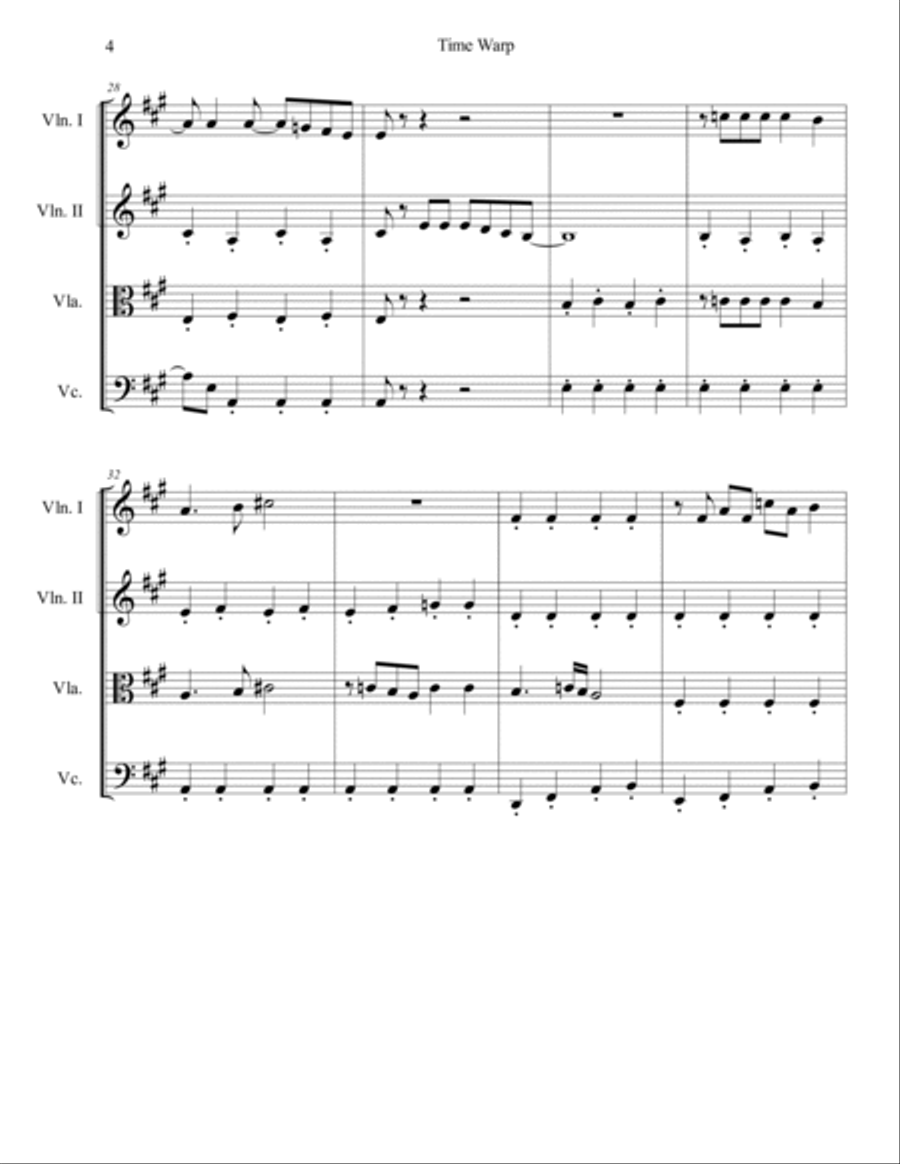 Time Warp String Quartet scores gallery preview page 5