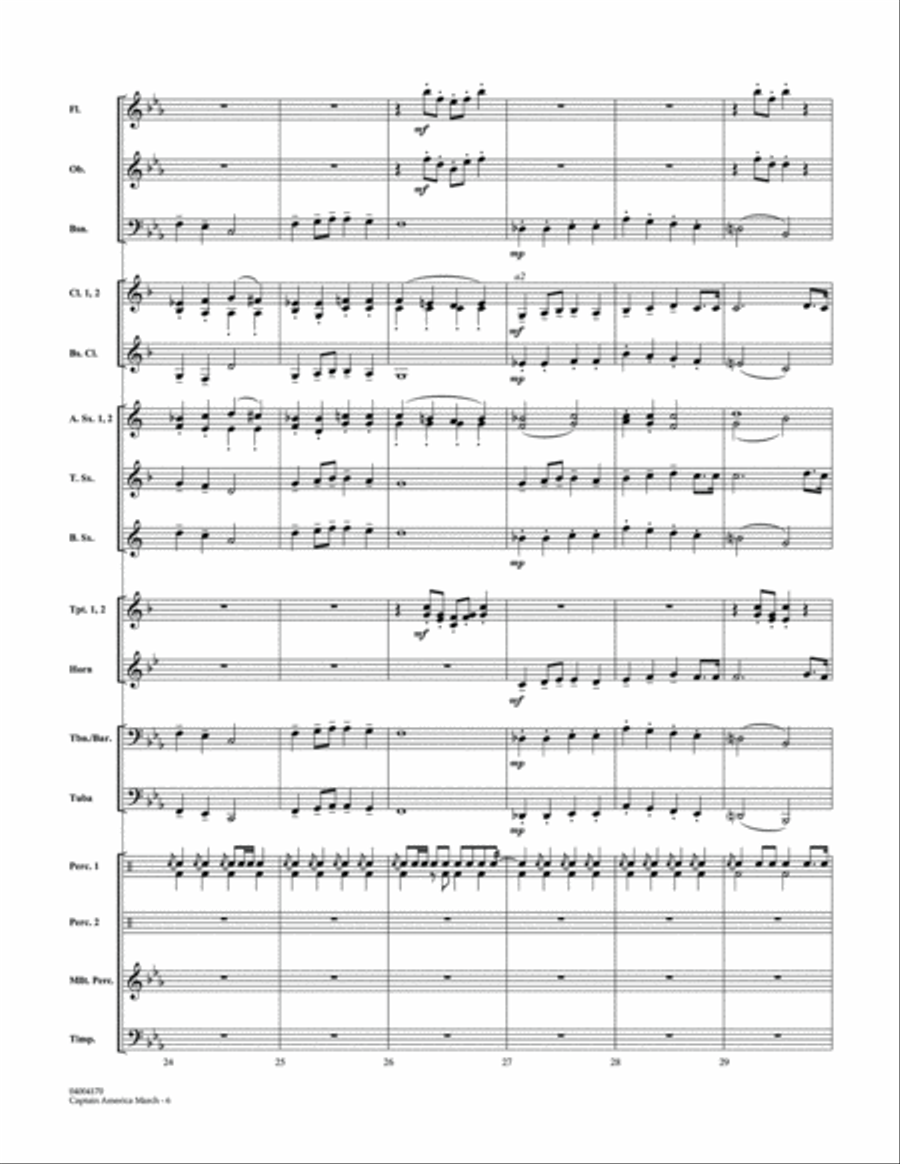 Captain America March - Conductor Score (Full Score) Concert Band scores gallery preview page 6