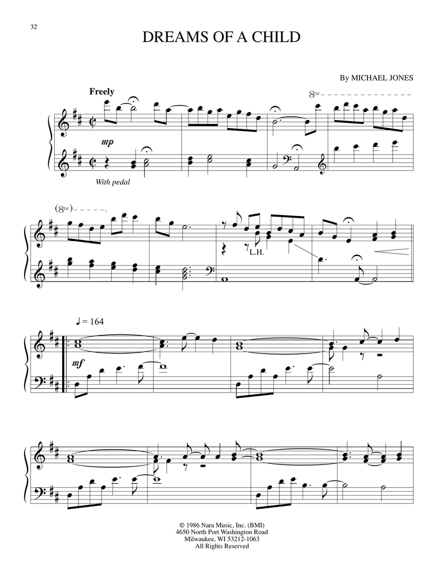 Dreams Of A Child Piano Solo scores gallery preview page 1