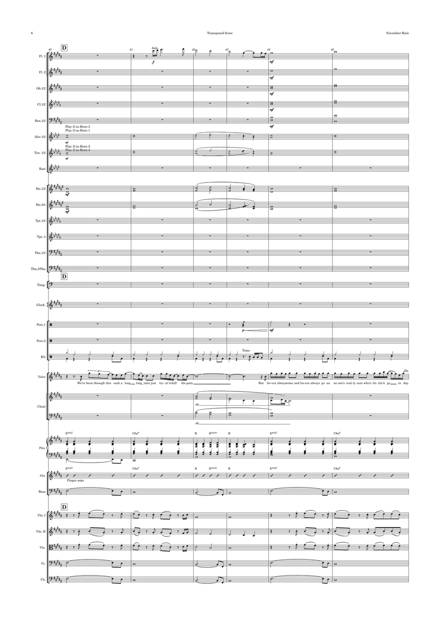 November Rain November Rain Full Orchestra scores gallery preview page 6