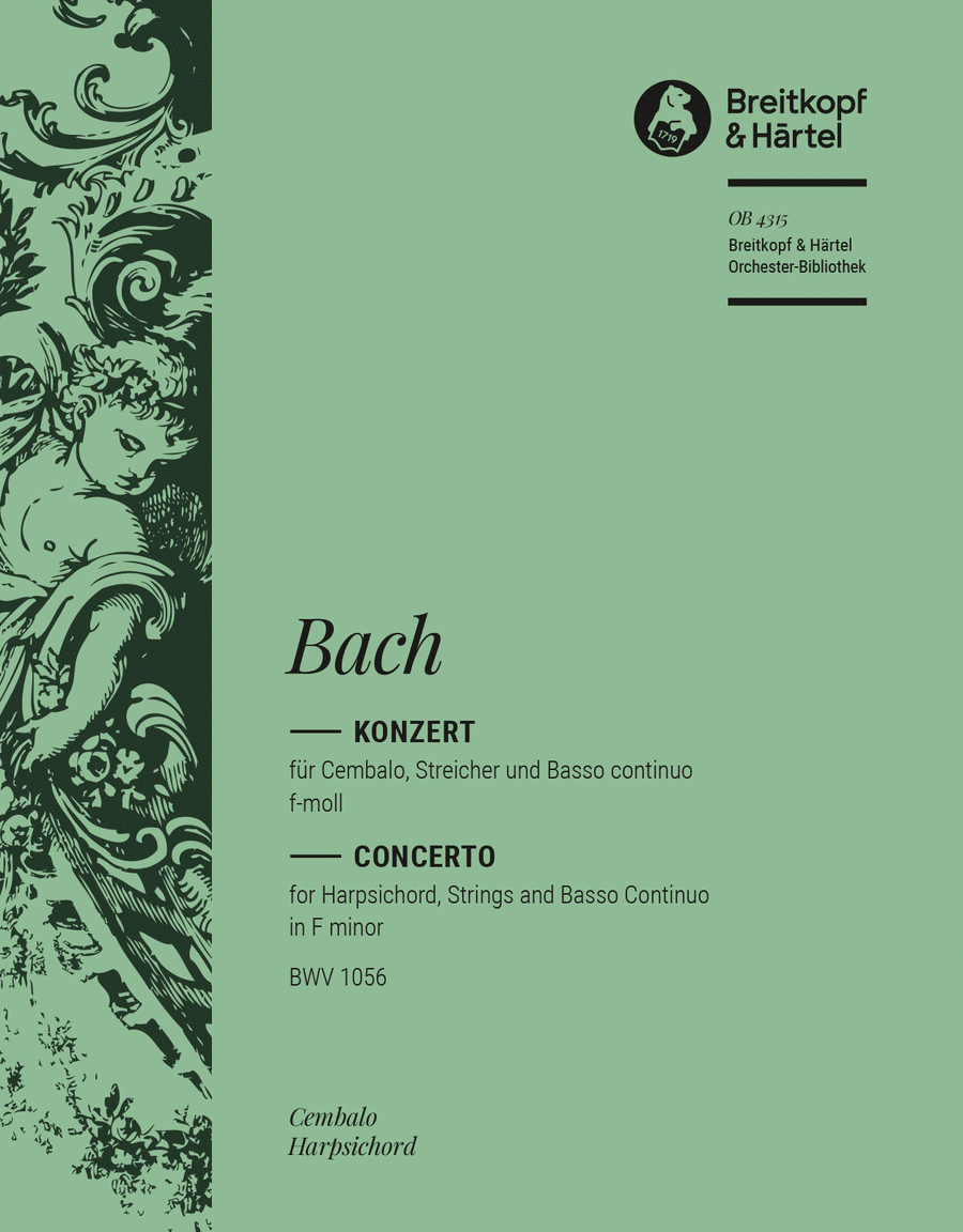 Harpsichord Concerto in F minor BWV 1056 Orchestra scores gallery preview page 1