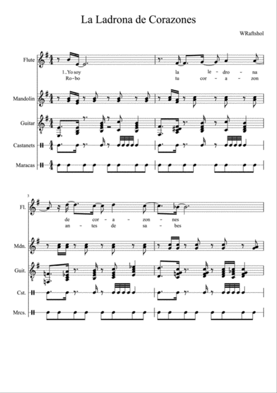 La Ladrona de Corazones La Ladrona de Corazones Small Ensemble scores gallery preview page 1