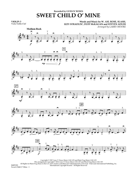 Sweet Child O' Mine - Violin 3 (Viola Treble Clef)