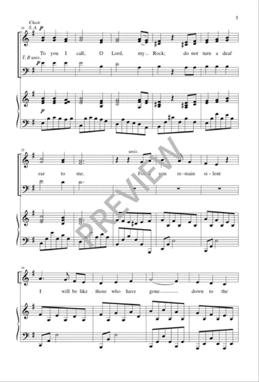 Psalm 28: The Lord Is the Strength of His People 4-Part scores gallery preview page 5