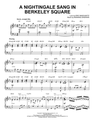 Book cover for A Nightingale Sang In Berkeley Square [Jazz version] (arr. Brent Edstrom)