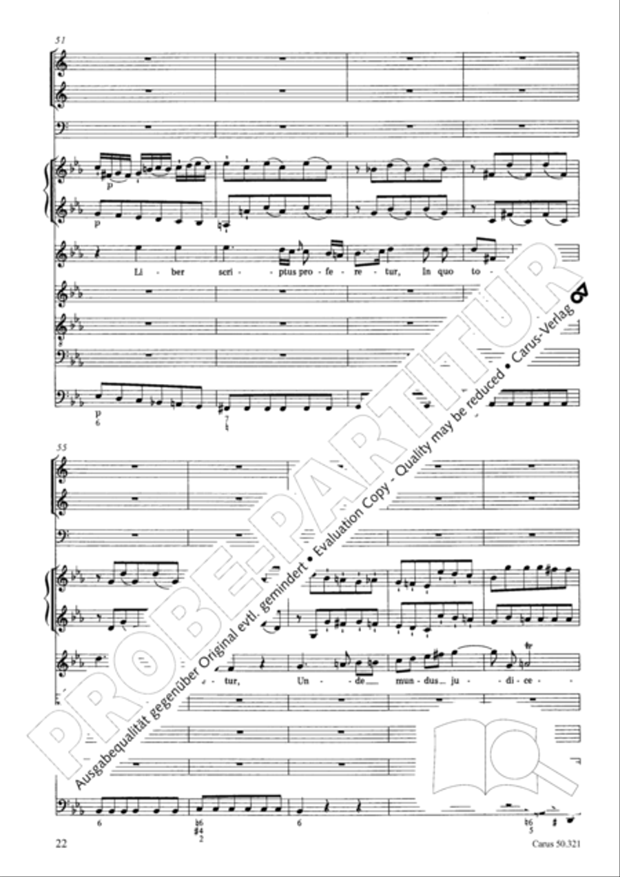 Requiem in C minor 4-Part scores gallery preview page 28